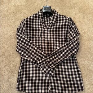 PAIGE Men's Black Checkered Shirt